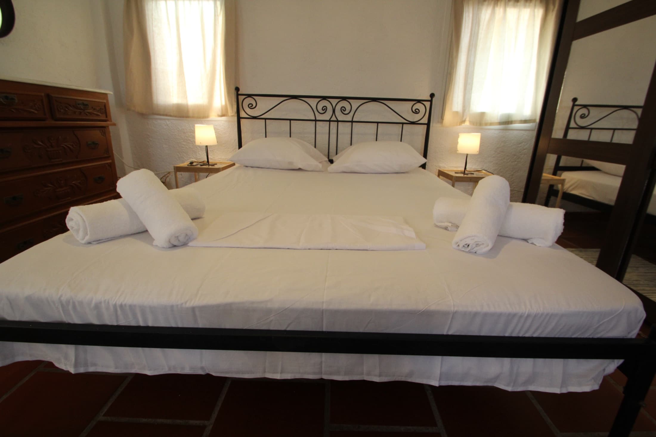 Comfortable double bed at Fistiki Studio